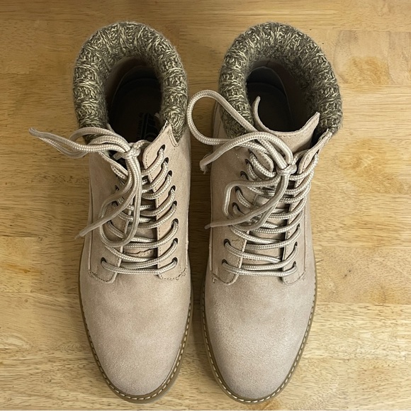 Cliffs by White Mountain Malini Sand Knit Ankle Suede Booties Boots Size 9 - Picture 5 of 13